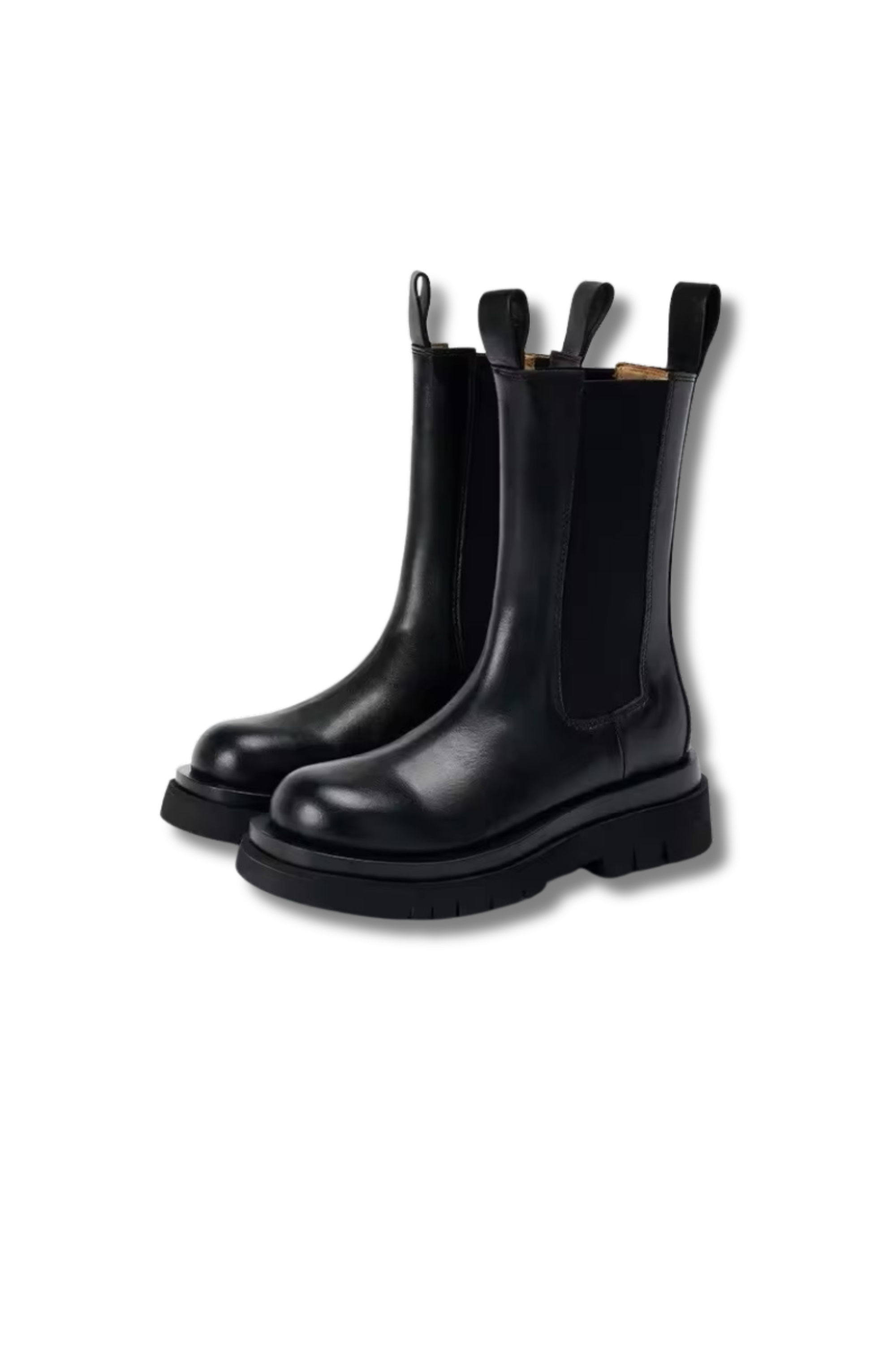 SEMI – GENUINE LEATHER Chelsea boots with platform sole